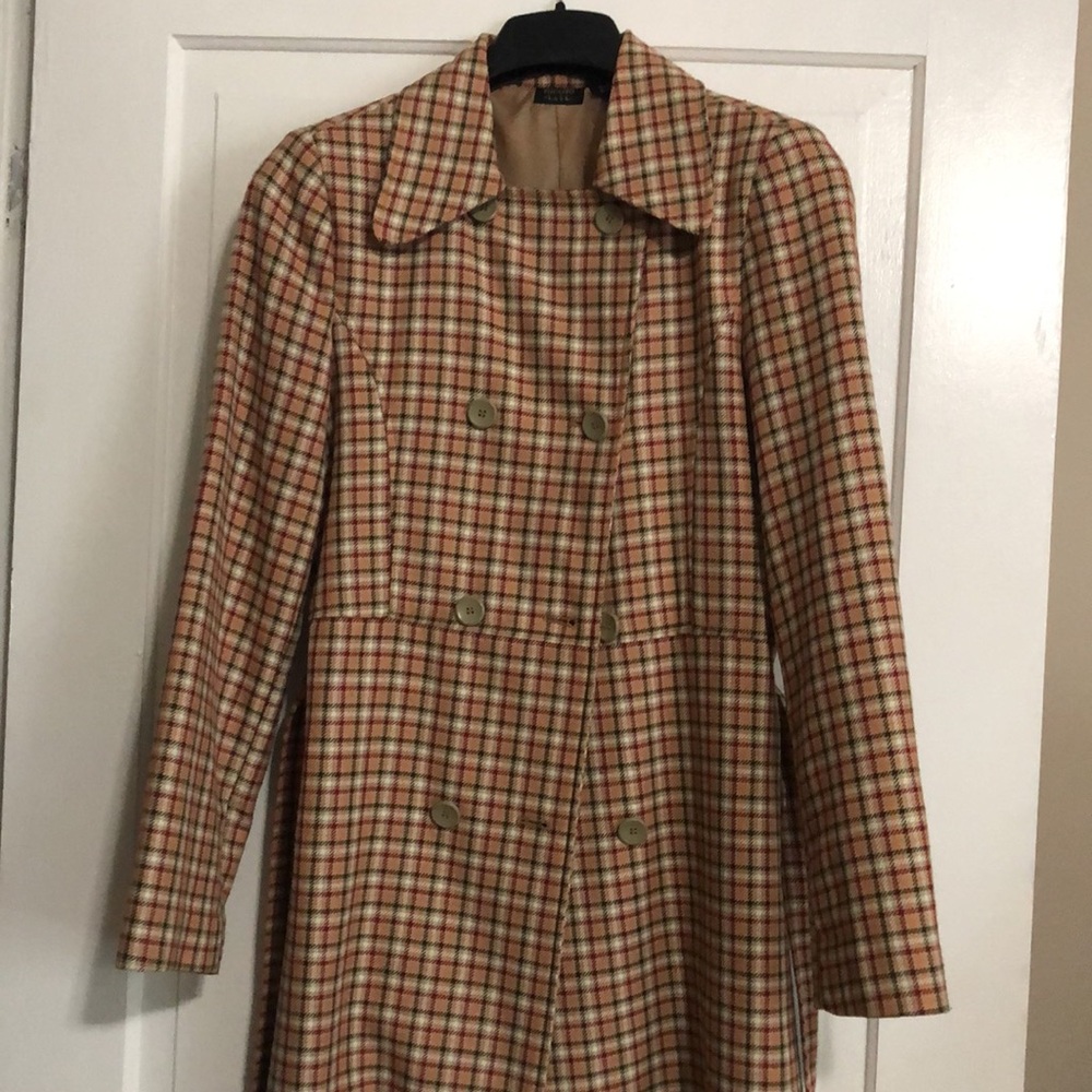 NICOLE MILLER • Beautiful Plaid Double-Breasted Trench Coat - Picture 15 of 16